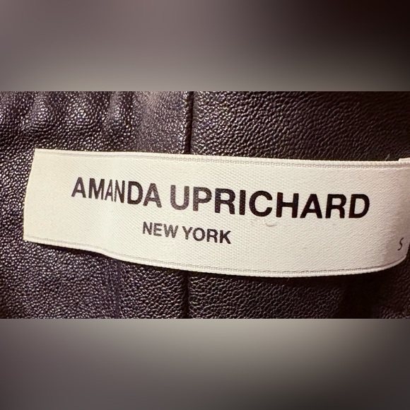 Amanda Uprichard Black faux leather Cropped paper bag Pants.  M - Picture 5 of 12